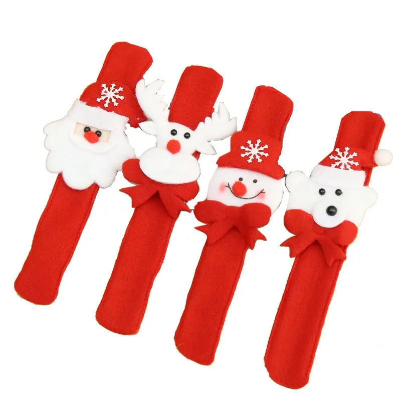 Santa Claus Snowman Xmas Slap Bracelet Pat-pat Circle Children Party Toy new