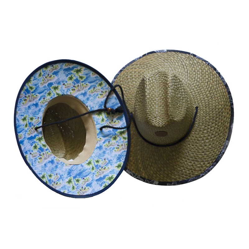 2021 stylish new arrive design quality mexican sombrero wide brim lifeguard surf straw hat beach custom made for wholesale