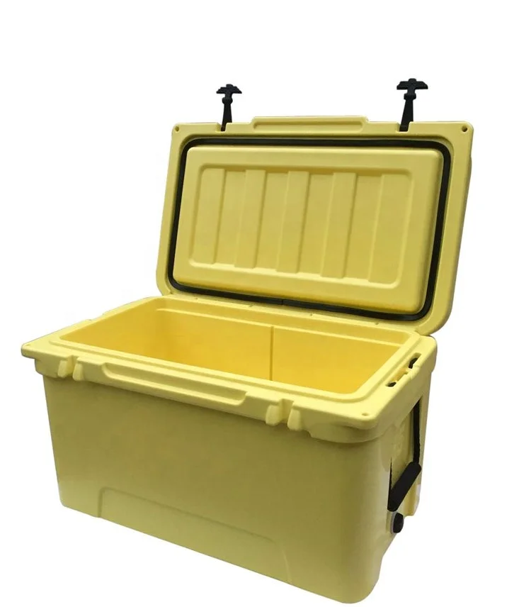 OEM Roto molded Custom color rotomolded ice cooler 65 liter plastic ice box coolers