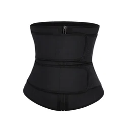 WAISTDEAR Latex Body Shaper Waist Trainer Trimmer Corset Double Waist Belt Cincher Zip Clip Workout Shapewear Slimming