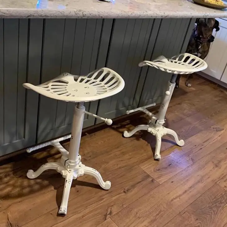 Factory direct sales of antique and antique home furniture, height metal frame, cast iron bar stool