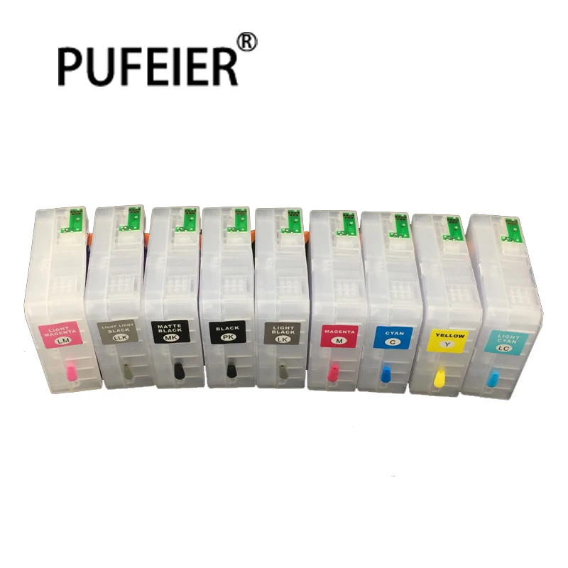 80 мл T5801-T5809 пустой перезаправляемый картридж с чипом для Epson Stylus Pro 3800 3880 3850 3890 3800C чернилами