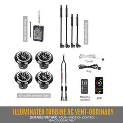 Automobile Air Conditioning Car Led Lights 64 color Luminous Turbine  Suitable For Mahindra Car Model