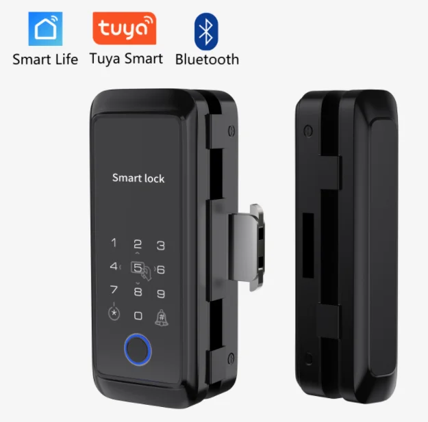 Smart Fingerprint Tuya Keyless Home Sliding Electric Lock Wifi App Tuya Smart Glass Door Lock