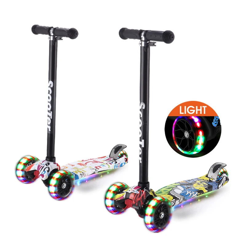 Wholesale patinetas Scooter 3 Wheel for kids Toys Big Wheel With Led Light patinete infantil 3 rodas Kids Scooter
