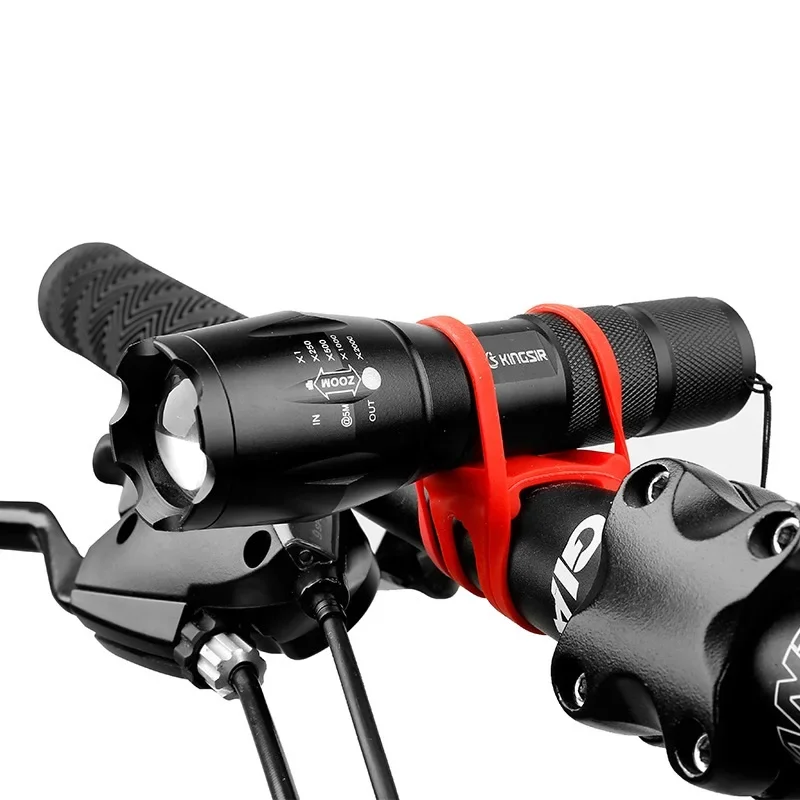 Silicone Strap Bike Front Light Holder Bicycle Handlebar Fixing Tie Bicycle Torch Flashlight Bandages Speaker Mount
