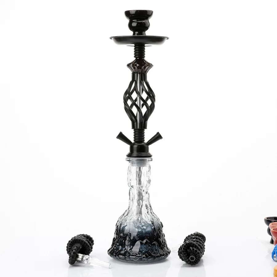 Foreign Trade in Stock Cross-border Hot Eagle Medium Hookat Four-tube Suit Double-tube Metal Glass Smoke