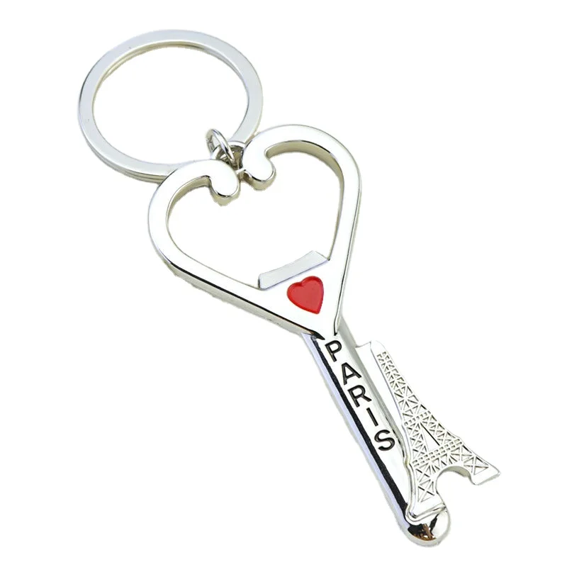 French Paris Souvenir Custom Tourist Travel Personalized Metal Eiffel Tower Paris Souvenir Keychain