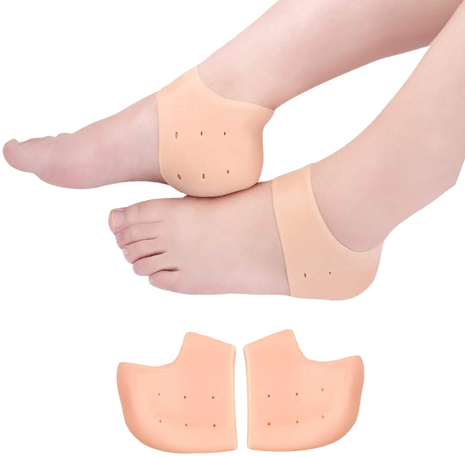 one pair Amazon Best Foot Care Products heel Silicone foot protector sock gel  Anti Combination