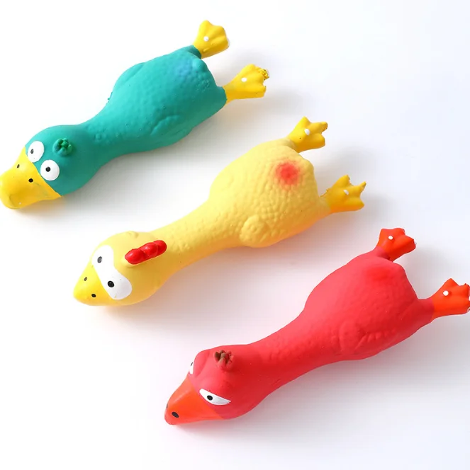 Funny Interactive Pet Dog Chicken Toys Rubber TPR Toys Screaming Squeaky Toy for Puppy Dogs