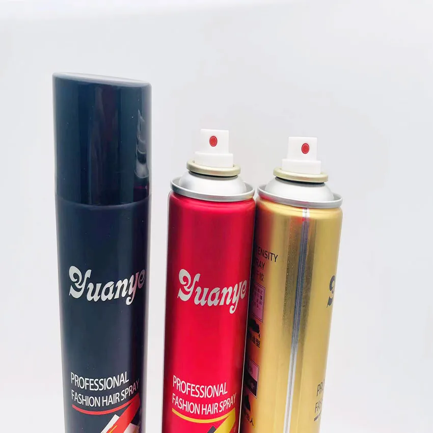 Manufacturer 320mlyuanye lightweight non-stick hair strong hold styling hair spray dry glue custom wholesale