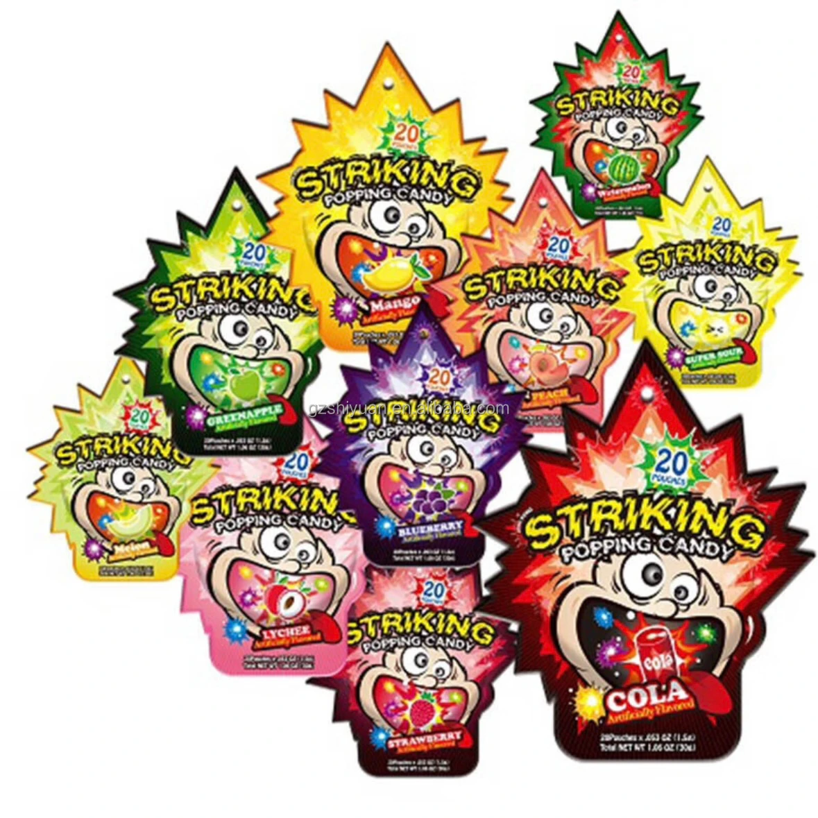 30g Sweet Fruit Flavor Magic Pop Explosion Candy Popping Candy Exotic Snacks for Kids Box Packaging