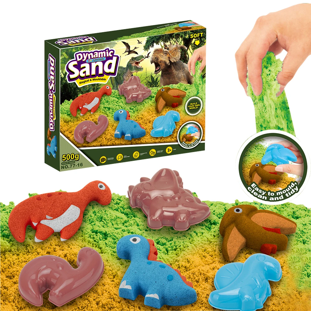 Amazing Presents Summer Beach Toy Plastic Play Sand Tool Kit DIY Dinosaurs Space Sand Never Wet Magic Sand Shaping Mould  Toys