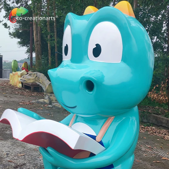 dinosaur park fiberglass cartoon statues sculpture