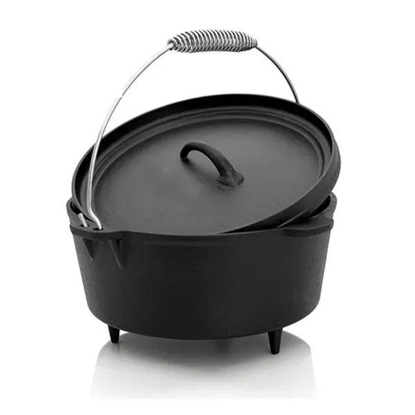 Customized Outdoor Pre-Seasoned Cooking Pot Cast Iron Casting Camping Pan Dutch Oven Pot
