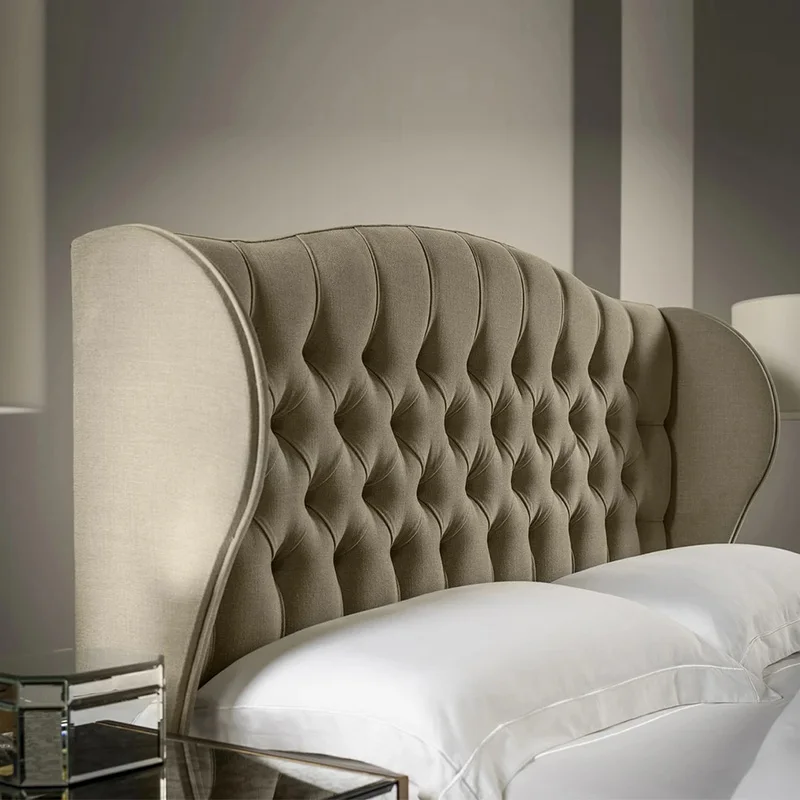 Wholesale Nordic Design Diamond Button Upholstered Bed Luxury Headboard