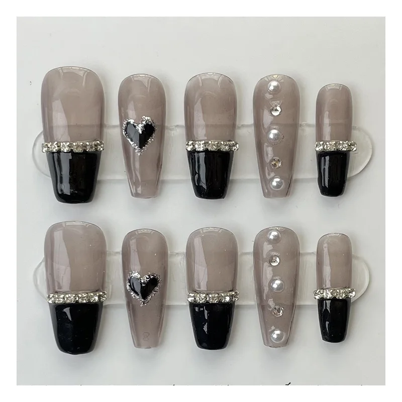 OEM/ODM New Design Rhinestone Artificial Fingernails Luxury capsule false nail tips coat artificial nails high quality