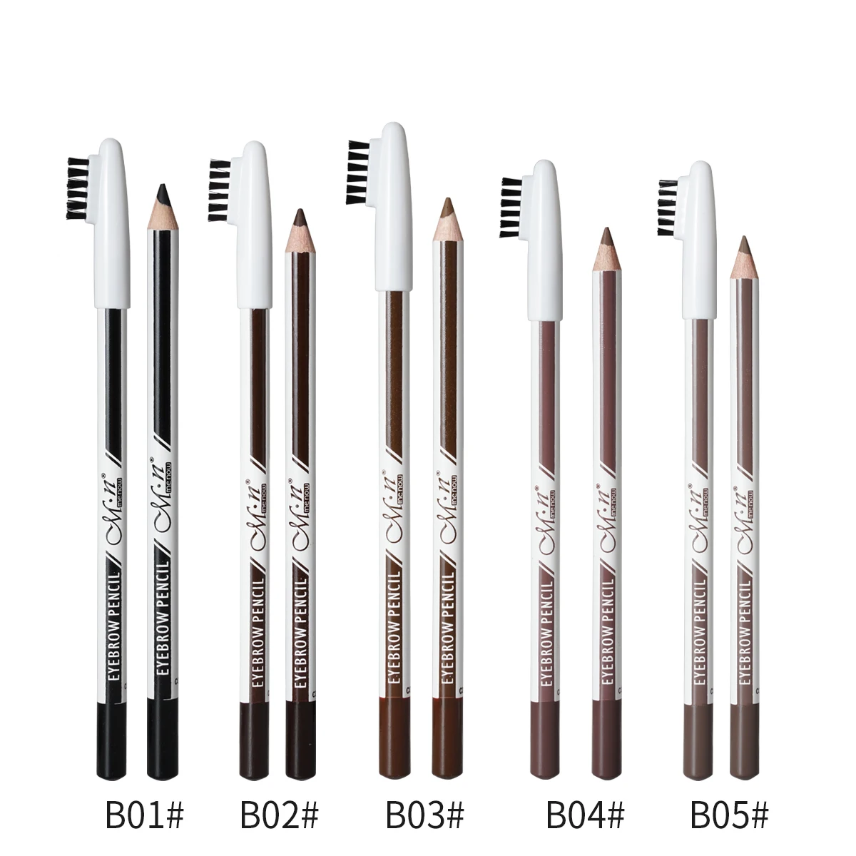 Menow P166 OEM\ODM brand makeup fashion waterproof Highlights eyebrow pencil+Pen cap brush women cosmetics factory wholesale