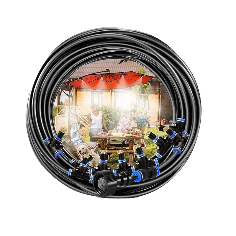 Outdoor Misting Cooling System Misting Line Brass Mist Nozzles For Patio Garden Greenhouse