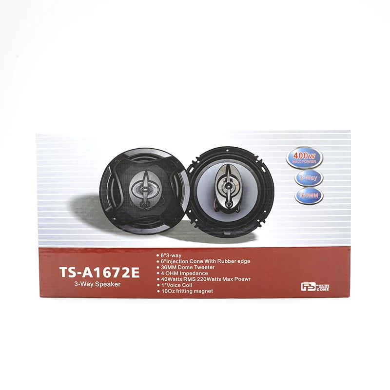 Suoer TS-1672E 6 inch 220w max power 30w rms power car speaker manufacture 3 way car speaker