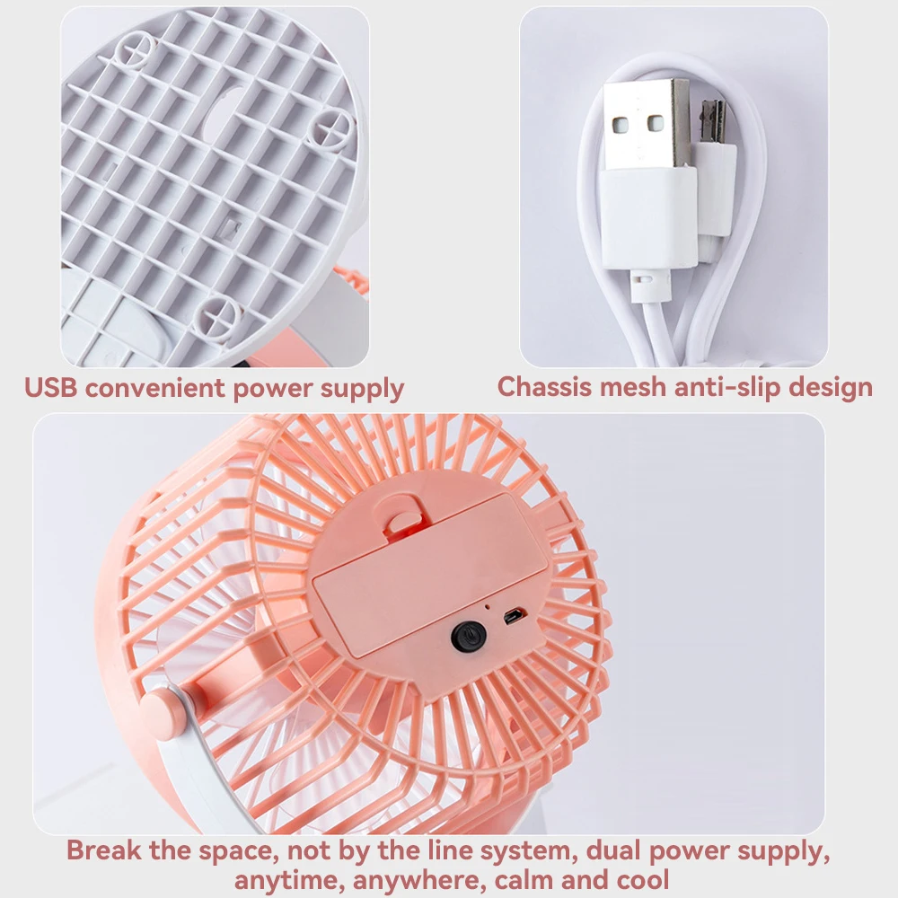 New USB Rechargeable Portable Room Desktop 720 Degree Rotation Cooling Mini Clip Fan for Baby Stroller Battery Operated Mini Fan
