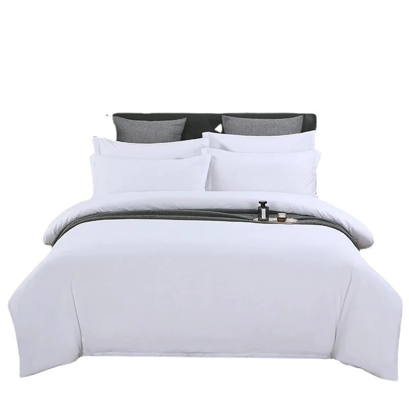 Star Hotel Organic Cotton Luxury Plain White Duvet Cover With Pillow Case Sets Bedding Organic Cotton Bed Sheet Hotel