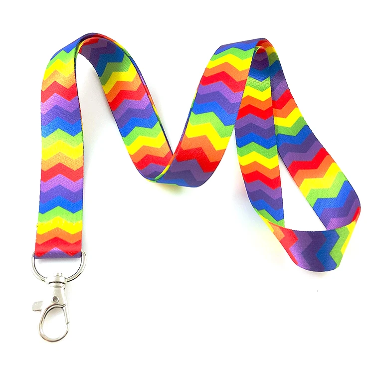 
High Quality Creative Polyester Sublimation Custom Rainbow lanyards 