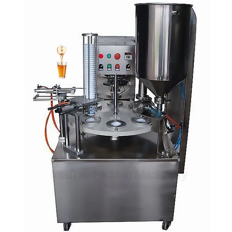 
Automatic Rotary Apple Juice Flavored Beverage Cup Filling and Sealing Machine 