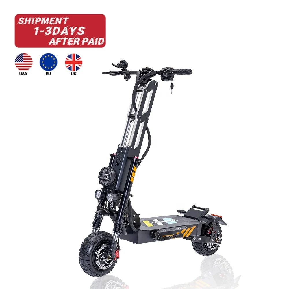 EU US Warehouse  Dual Motor Off Road Electric Scooter 11 Inch 6000w  60v 30ah Folding Long Range Adult for Outdoor Sport