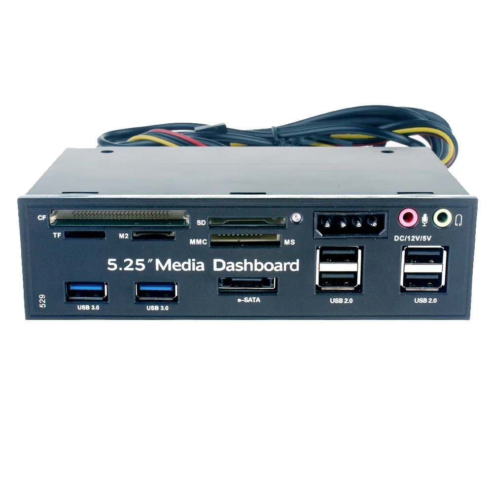 Оптовая продажа 5 25 многофункциональная медиа-панель USB3.0 ESATA SATA порты передняя панель для настольного