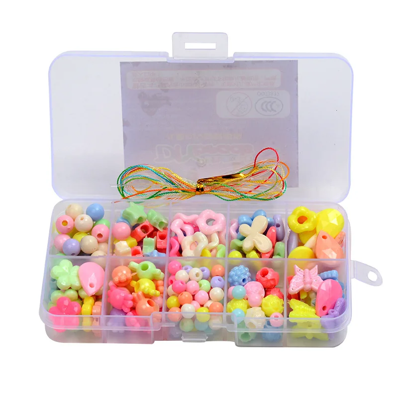 Kids DIY Toys Kit Girl Plastic Beads Spacer Loose Beads For Jewelry Making Diy Handmade Bracelet