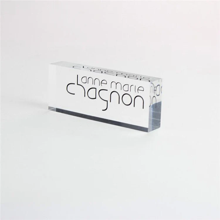 Custom Wholesale Clear Solid Acrylic Logo Brand Block Printing Acrylic Logo Brand Sign Display
