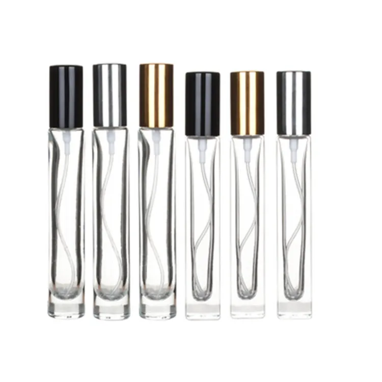 10ml Round Thick Bottom Decant Perfume Bottle Luxury Transparent Pocket Perfume Atomizer With Gold Spray