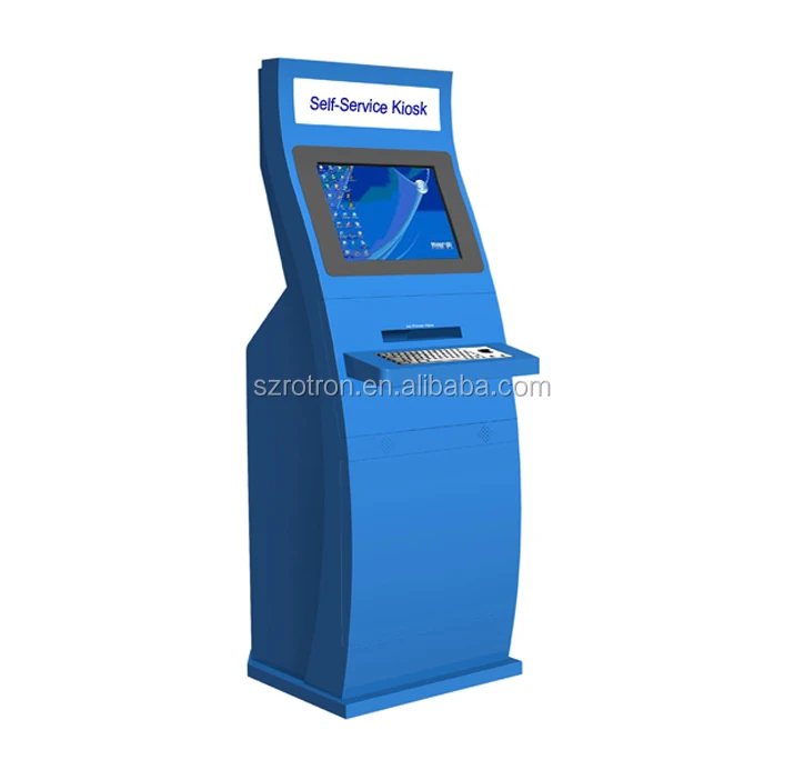 
Anti Vandalism outdoor touch screen coin acceptor canteen top up kiosk with Receipt printer and QR code reader 