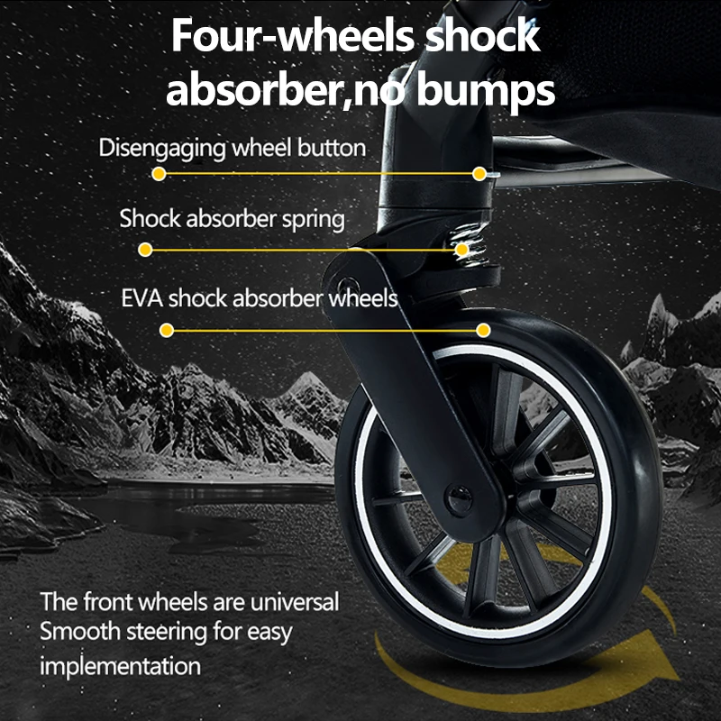 2023 New Wholesale custom baby carriage Aluminum Frame High View Lightweight Baby Strollers With Sleeping Bag Baby Strollers