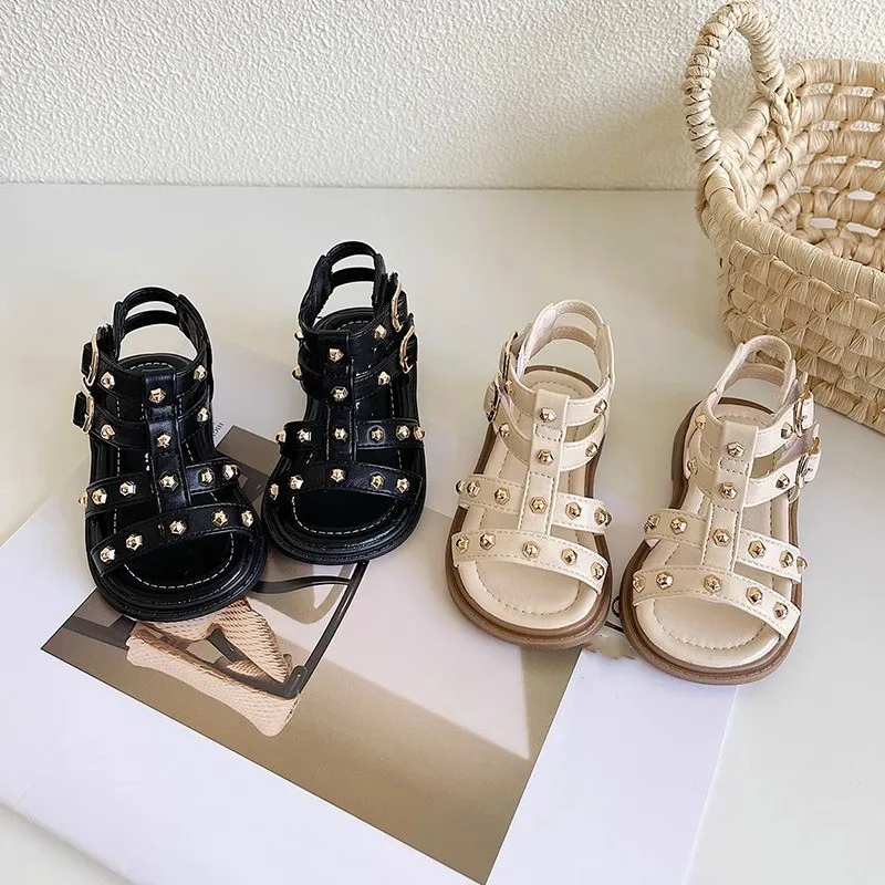 Fashion Factory Price Toddler Girl Sandal Girl Kids Rivets Shoes Children Summer Sandals