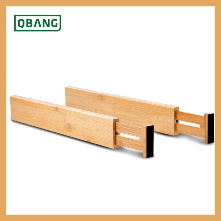 100% Natural Bamboo Adjustable & Expandable Drawer Dividers Home Kitchen Drawer Organizers