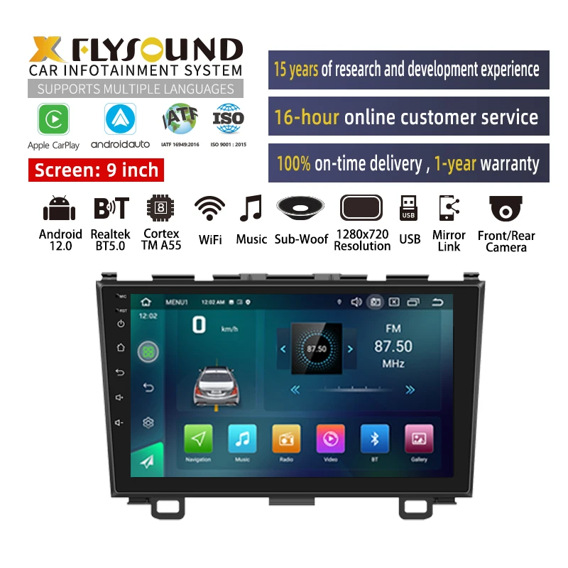 Suitable for Japanese model CRV RE3 RE4  2DIN 2+32G 2.5D-IPS Screen Android system 10Inch Car DVD Player