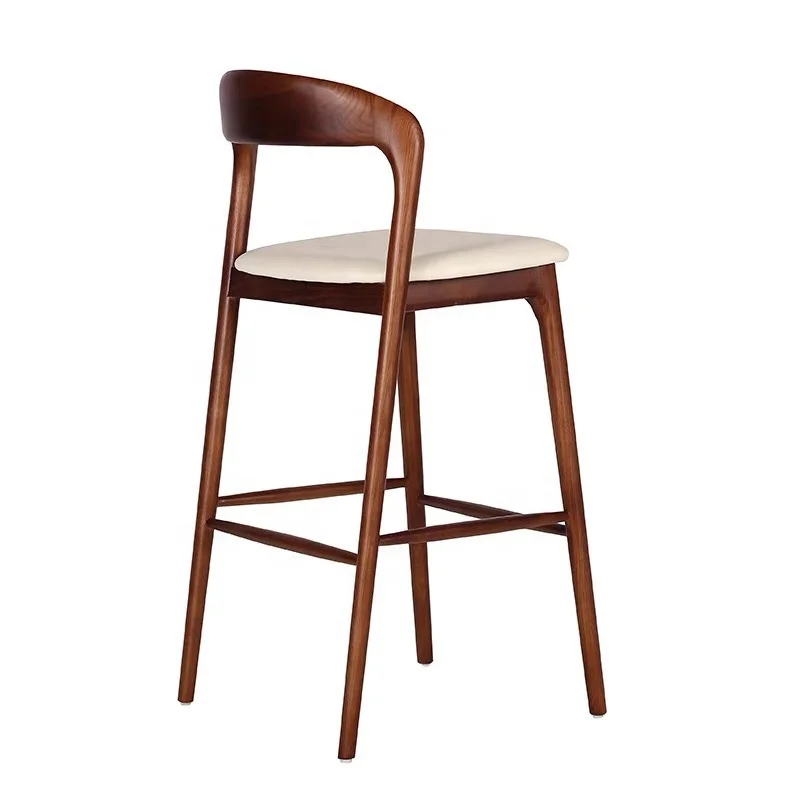 Hot sale Modern Italian  Solid Wood Dining Bar Stool High Chair  Bistro  Bar chair
