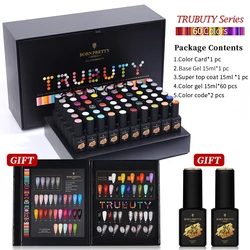 BORN PRETTY PRO Free Shipping 2021 Professional Nail Kit 60 Colors Nail Gel Polish Set with Base Top Coat