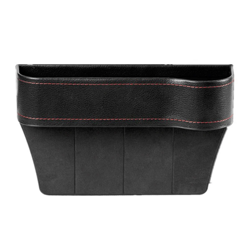 leather organizer wholesale Black Premium Leather Car Seat Gap Filler with Cup Holder Car Gap Organizer Car Accessories