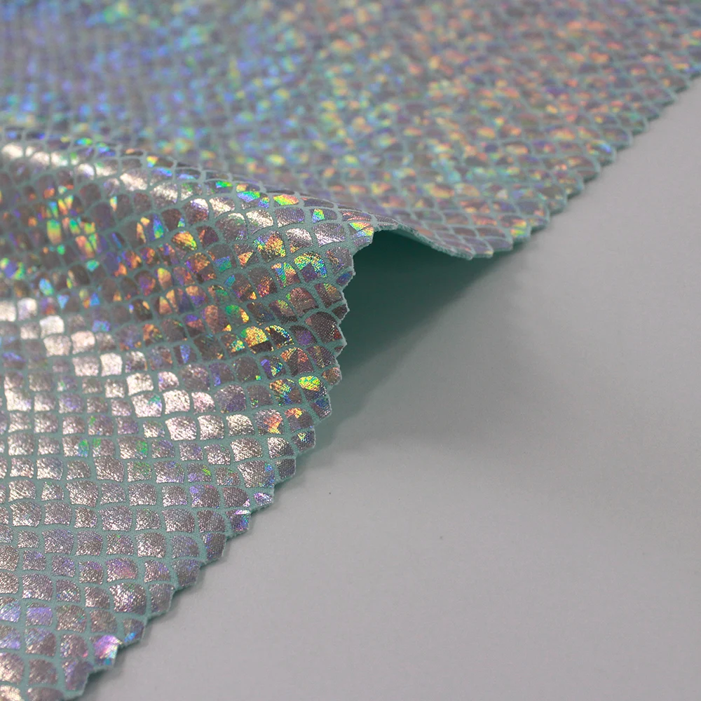 Wingtex 2022 Hot Sale Foil Print Hot Stamping Fish Scale Print Spandex Fabric For Dress