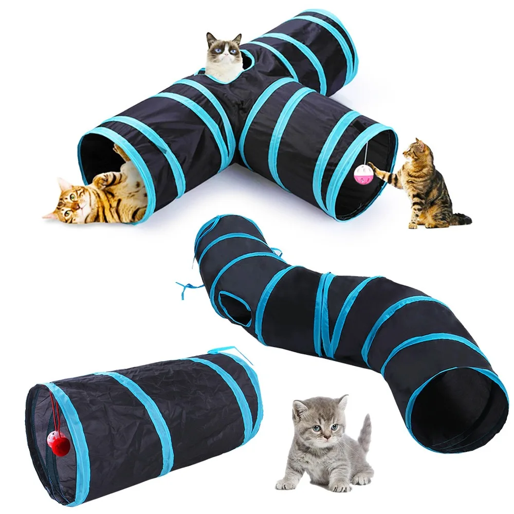 Portable Colorful Cat Toys Training Tunnel Pet Tunnel Rabbit Tunnel