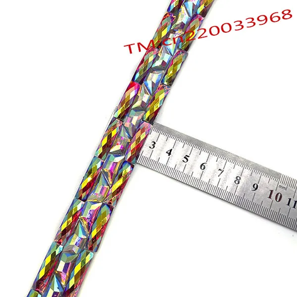 Custom Garment Accessories Diamond Colored Hot fix Rhinestone Banding Chain Sewing Trim Iron On Patch Bulk For Clothes Bag Shoes
