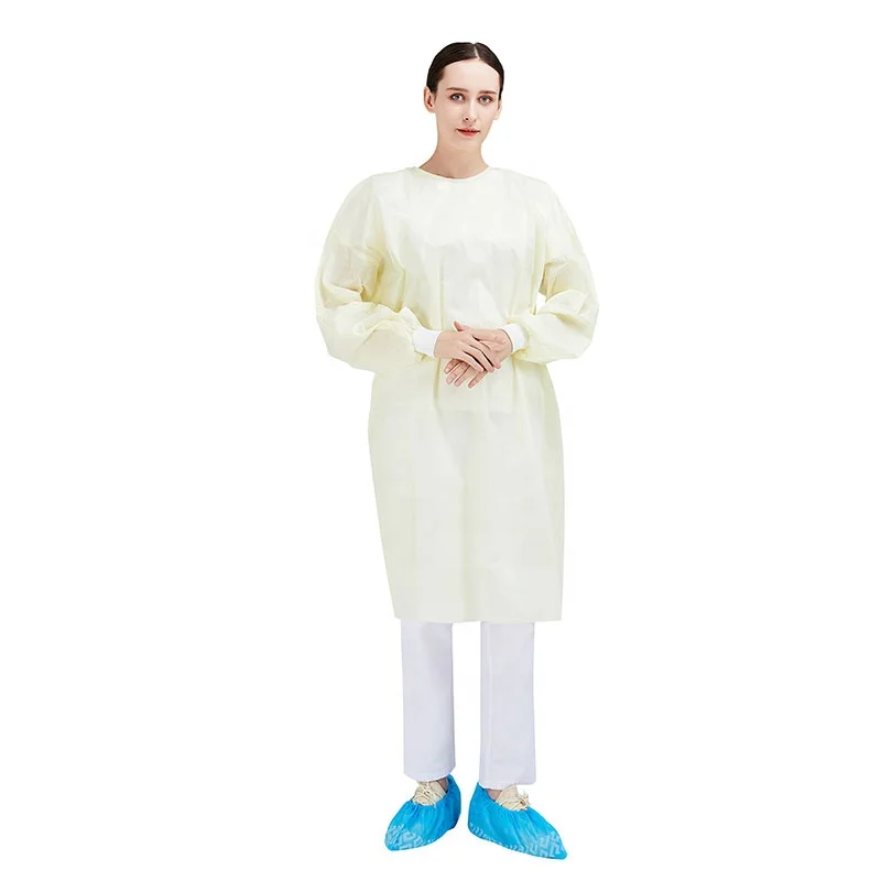 Medium Weight Isolation Gown with  Knit/Elastic Cuffs