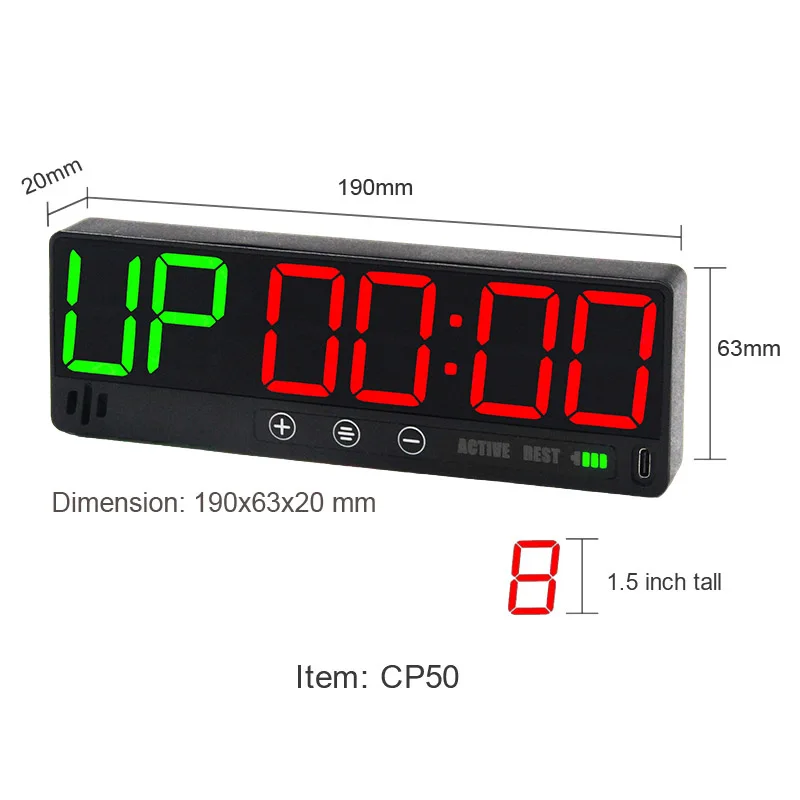 CHEETIE CP50 New 1.5 Inch Portable Small Smart Digital Magnetic Gym Fitness Crossfit Timer Clock for Workout