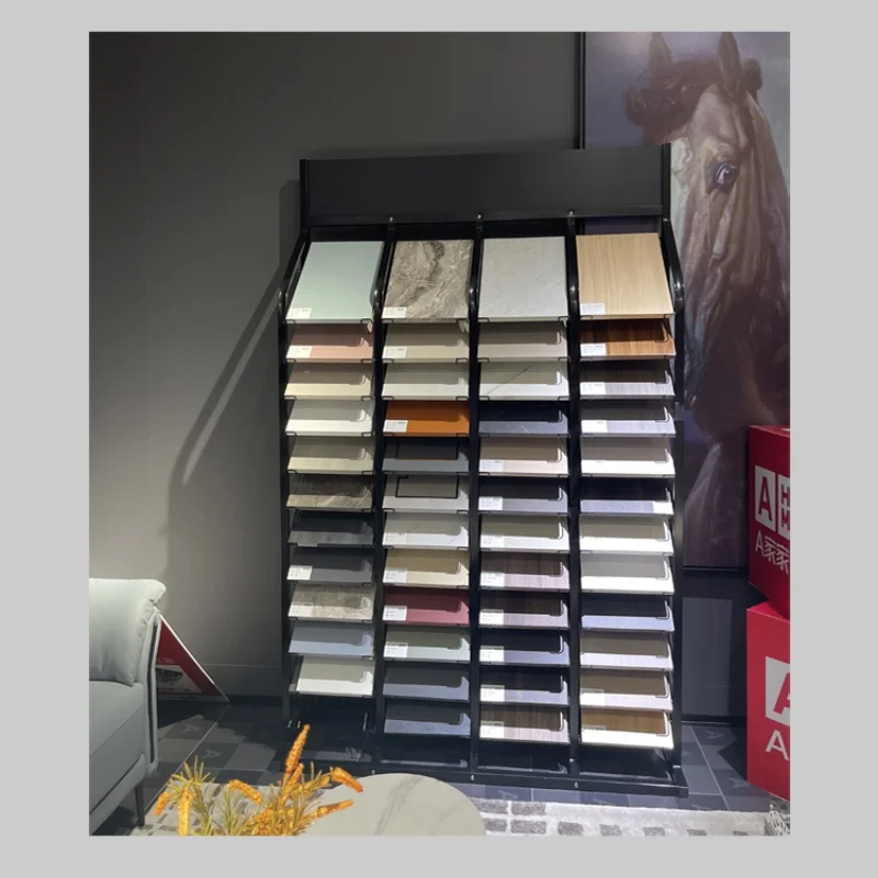 high quality wood ceramics tiles display stand customize granite and marble tile display stand