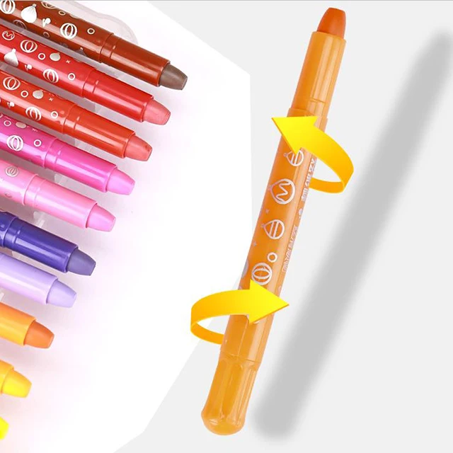 Wholesale Non Toxic Washable Crayons 18 colors twisted crayon set for child