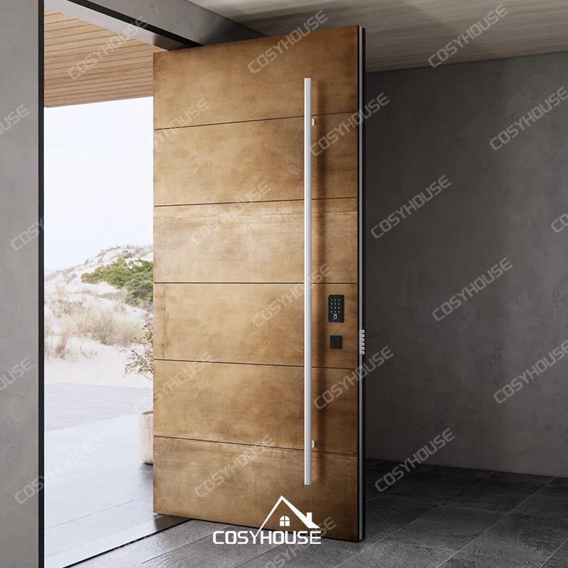 Foshan anti-theft entrance doors residential aluminium doors for home portas para casas alumnio security front entrance doors