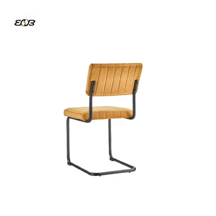 Velvet dining chair a comfortable supple chair with metallic legs